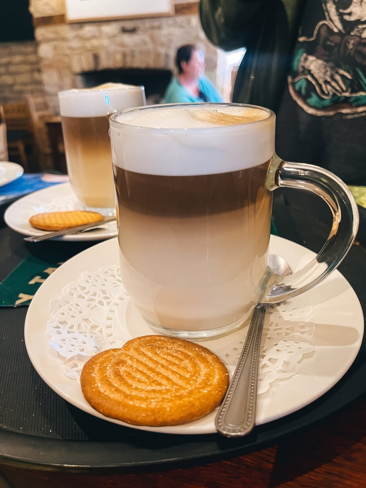 A latte and a biscuit