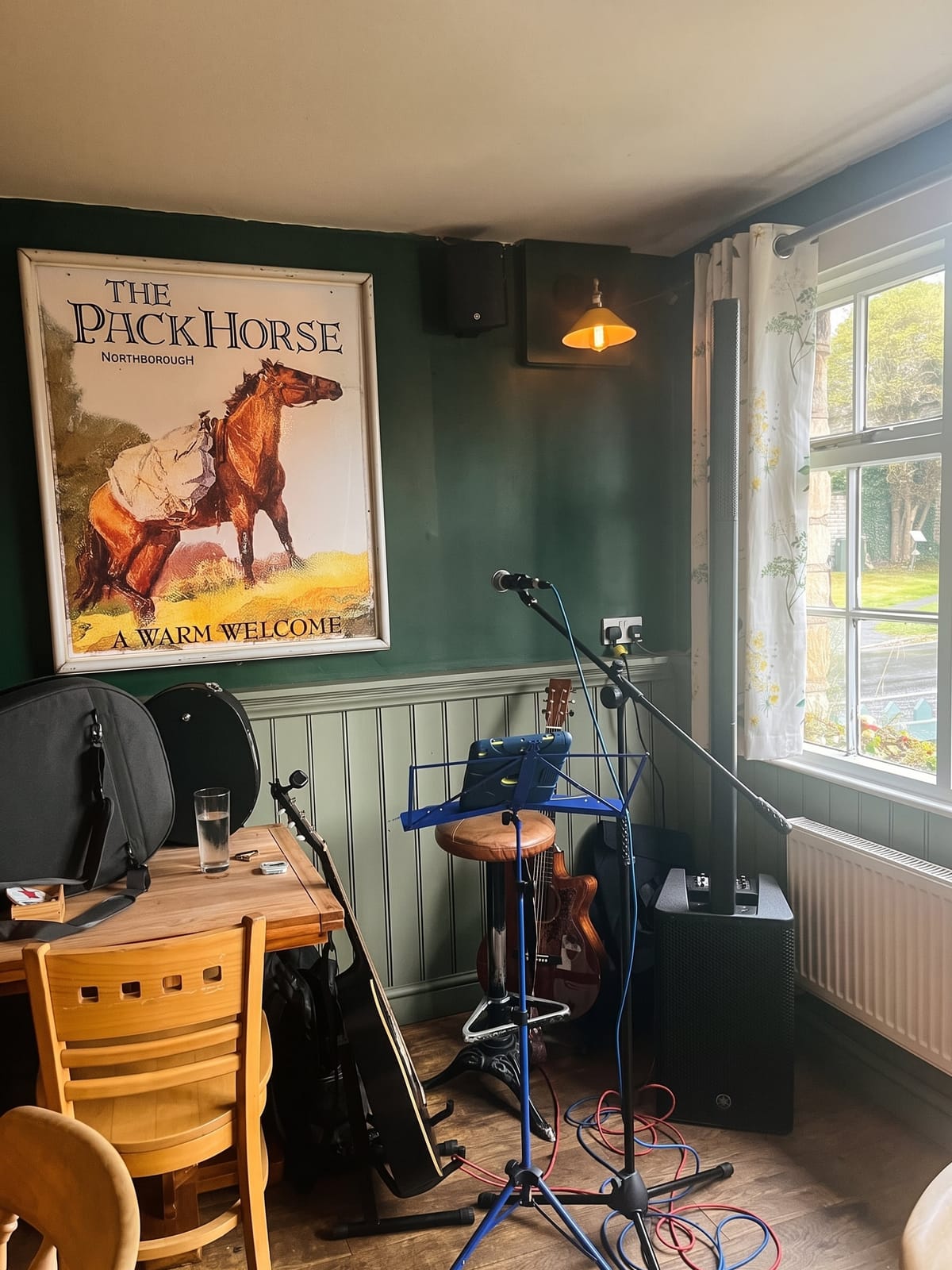 The live music corner in the bar
